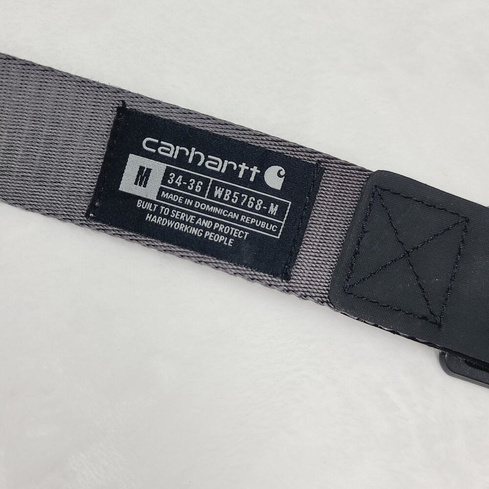 Carhartt Men's Nylon Webbing Ladder Lock Belt Gray Heavy-duty workwear M - Picture 3 of 10